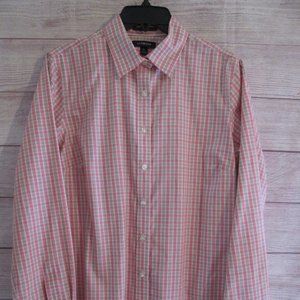 Lands'end Woman's No Iron Pinpoint Oxford Blouse.  Size. 12